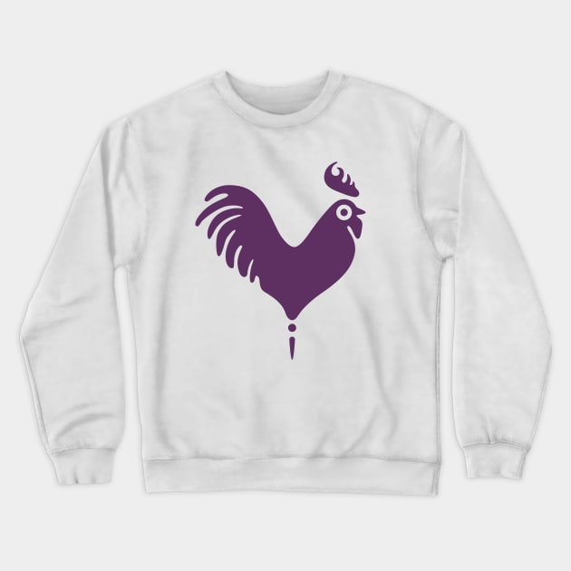 Heart Shaped Rooster Crewneck Sweatshirt by Pounez